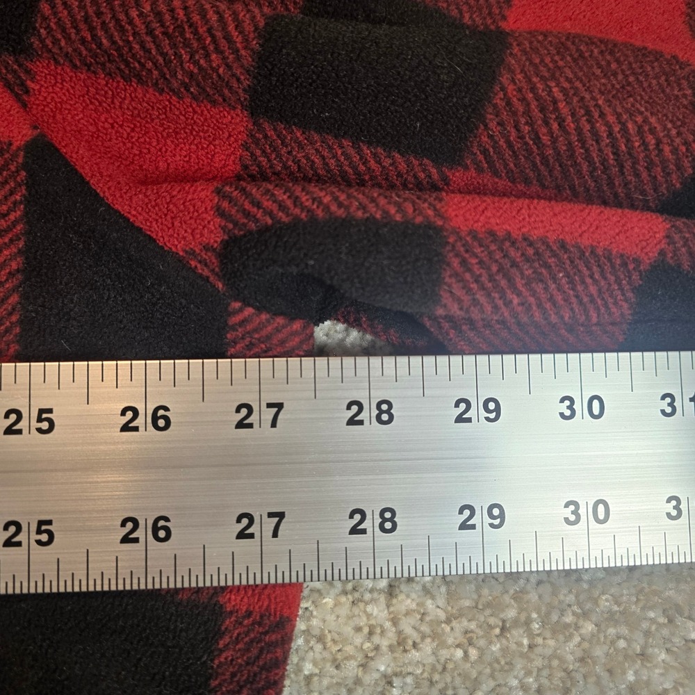 Croft & Barrow Mens XXL Red Black Buffalo Plaid Fleece Button Up Shirt Jacket - Picture 7 of 9